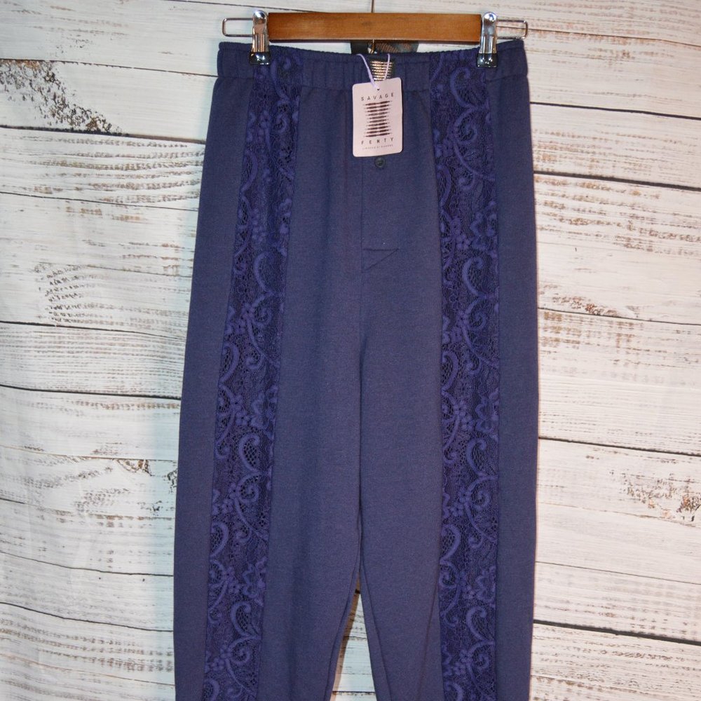Savage X Fenty Jersey Pajama Pant with Lace Trim Womens Size XS NWT